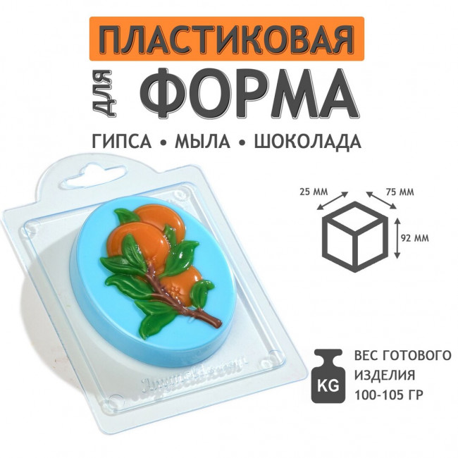 Формочка для шоколада : Мандарины на овале молд из толстого пластика Формочка для шоколада : Мандарины на овале молд из толстого пластика