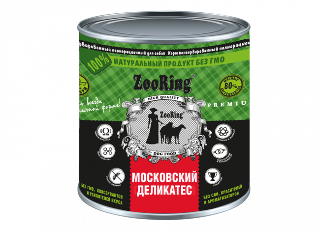ZooRing Паштет для собак Московский деликатес 850г x 6шт