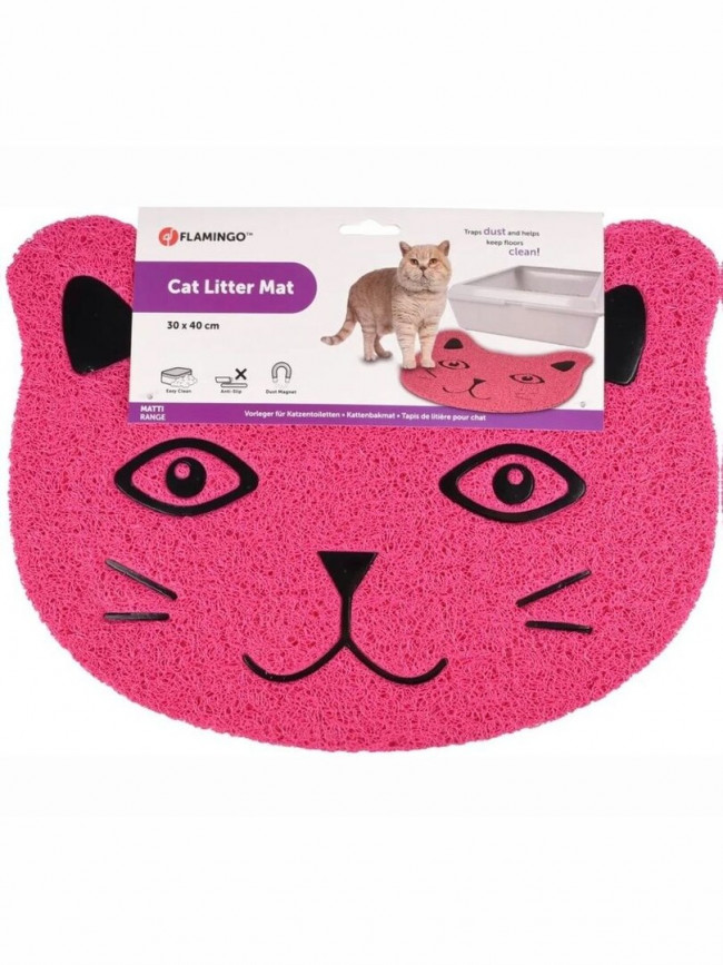 FLAMINGO Коврик для кошачьего туалета, 30 х 40 см, ПВХ, фуксия