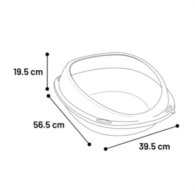 Flamingo 561420 туалет для кошек JOTA 39,5 x 56,5 x 19,5 см, тёмно-серый