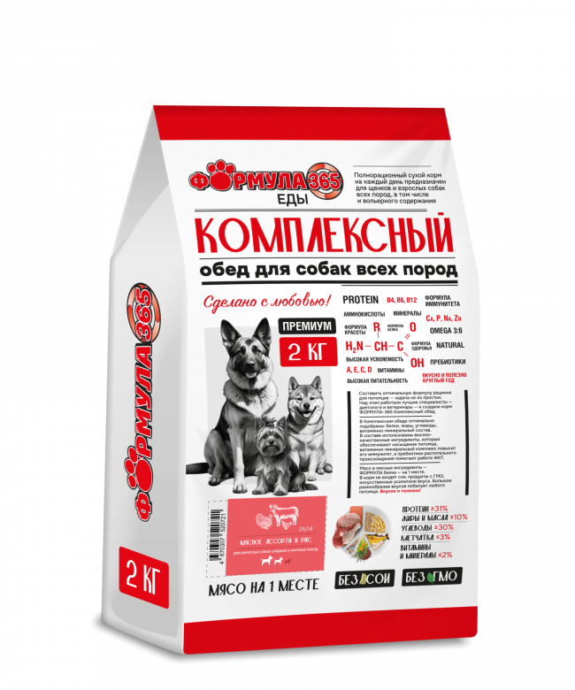 ZooRing Формула 365 «Комплексный обед» Мясное ассорти и рис   