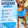 Охлаждающая бандана для собак Flamingo Fresh Cooling, 3 слоя, охлаждающий эффект, дышащая ткань, бандана для собак в жару, голубая, S