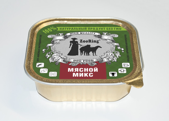 Консервы ZooRing для собак паштет Мясной микс, 100 г x 16 шт Консервы ZooRing для собак паштет Мясной микс, 100 г x 16 шт