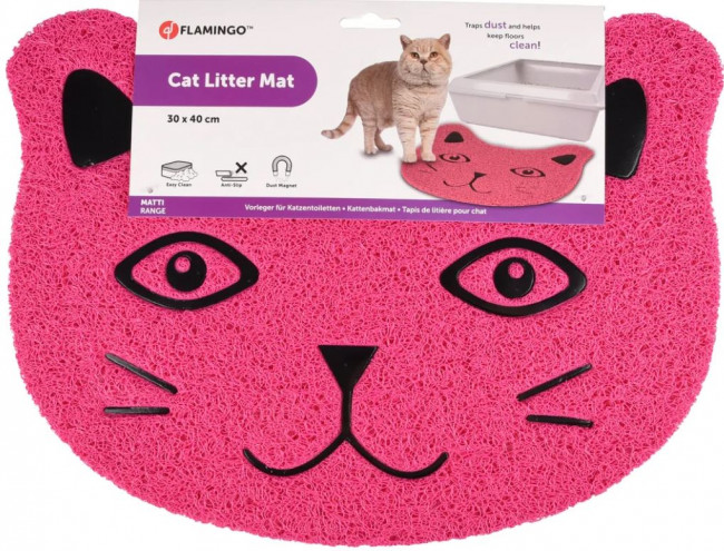 FLAMINGO Коврик для кошачьего туалета, 30 х 40 см, ПВХ, фуксия