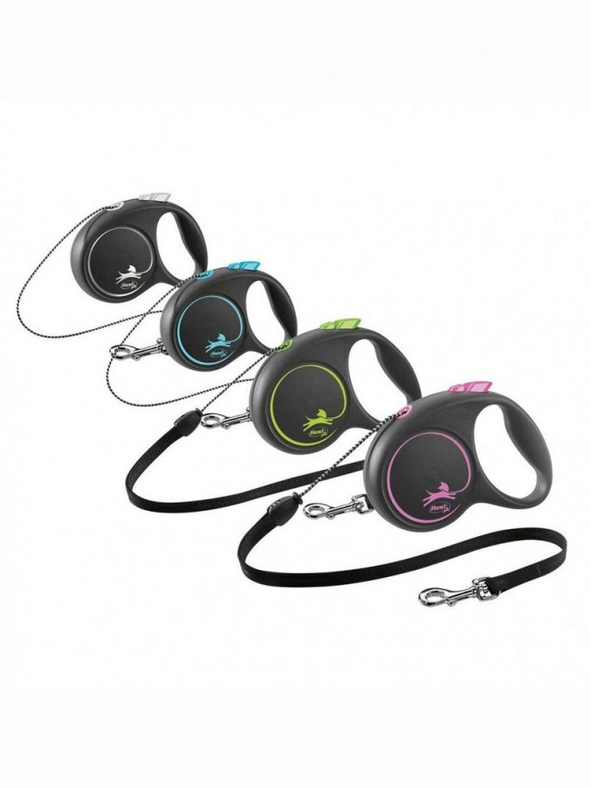 FLEXI Рулетка BLACK DESIGN M трос 5 м до 20 кг, синий FLEXI Рулетка BLACK DESIGN M трос 5 м до 20 кг, синий